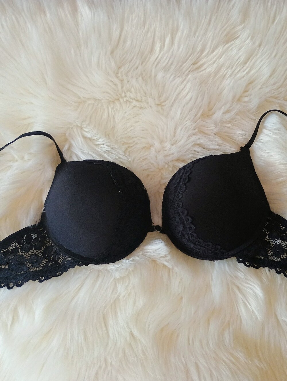 Black Lace Push-Up Bra - 36D